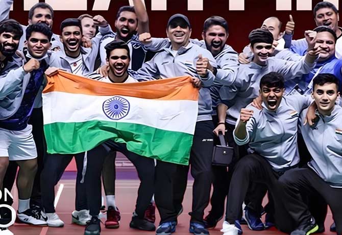 India wins first time Thomas Cup with 3-0 triumph