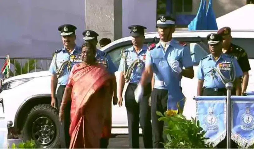 President Murmu reviews Combined Graduation Parade