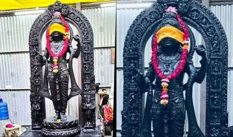 First Look Of Ram Lallas Idol Inside Ayodhya Temple Revealed Tattva News 8842