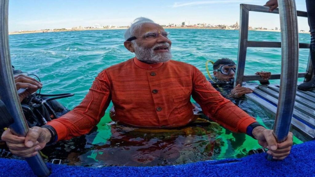 PM Modi dives into sea to offer prayers at submerged ancient Dwarka city